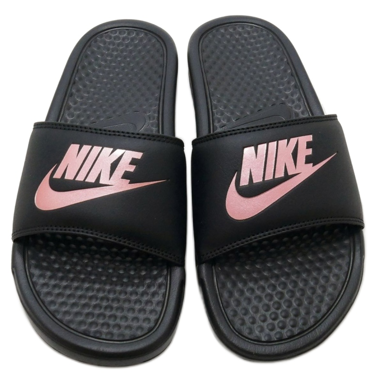 Klapki Nike Benassi Just Do It W 343881-007 czarne różowe