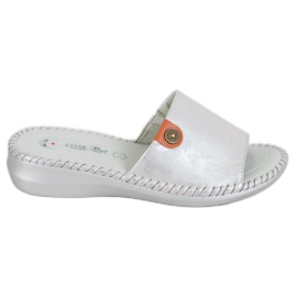 J. Star Casualowe Klapki Z Eko Skóry szare