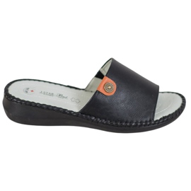 J. Star Casualowe Klapki Z Eko Skóry czarne