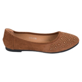 Diamantique Klasyczne Baleriny Z Kryształkami brązowe