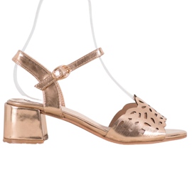 Kylie Sandałki Z Eko Skóry Na Słupku żółte