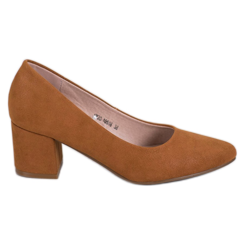 W. Potocki Klasyczne Buty Na Obcasie brązowe