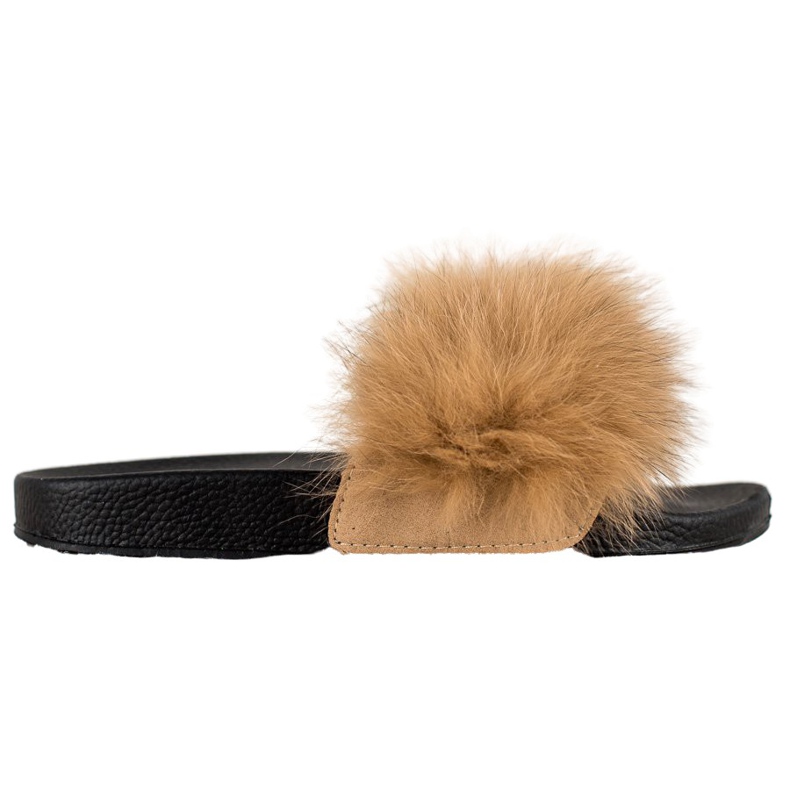 Seastar Klapki Z Futerkiem brązowe