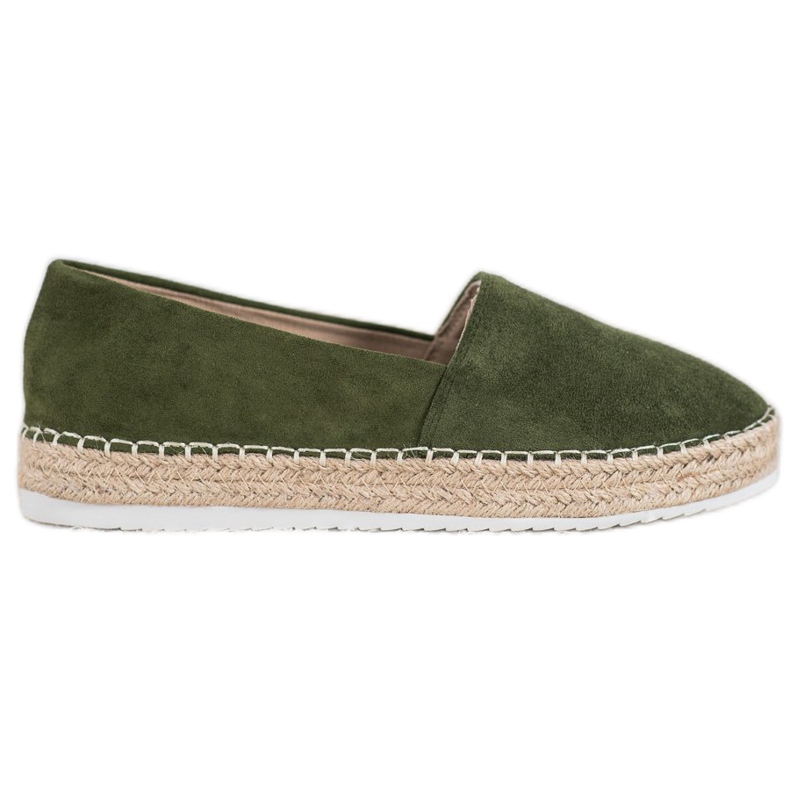 Small Swan Zielone Zamszowe Espadryle