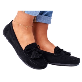 EVE Mokasyny Damskie Zamszowe 20PB35-2003 Czarne Donna Mia