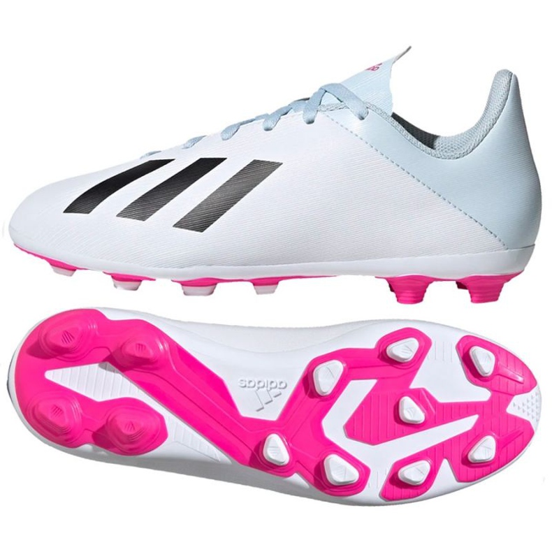 Buty piłkarskie adidas X 19.4 FxG Jr EF1616 białe wielokolorowe