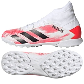 Buty piłkarskie adidas Predator 20.3 Tf Jr EG0929 białe wielokolorowe