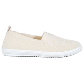 Via Giulia  Beżowe Slipony beżowy