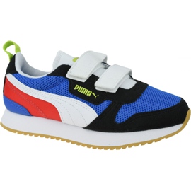 Buty Puma R78 V Ps Jr 373617-03 białe czarne czerwone niebieskie
