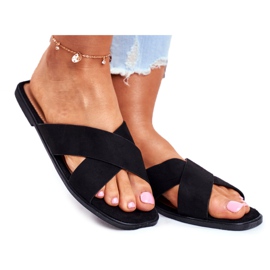 Klapki Damskie Paski na Krzyż Czarne Philippines