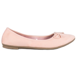 Diamantique Casualowe Baleriny Z Zamszu wielokolorowe różowe