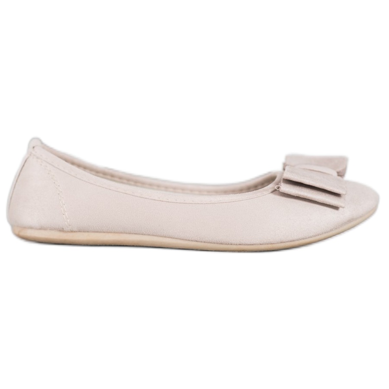 Bona Stylowe Baleriny Z Kokardą brązowe