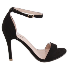 Sandałki na szpilce czarne GG-86P Black