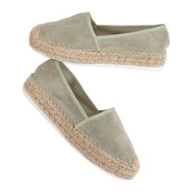 Espadryle damskie seledynowe JH90P Green zielone