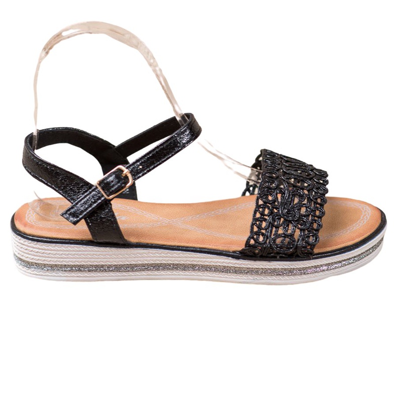 Renda Sandały Na Platformie czarne