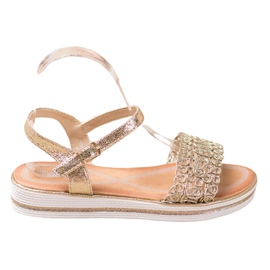 Renda Sandały Na Platformie złoty