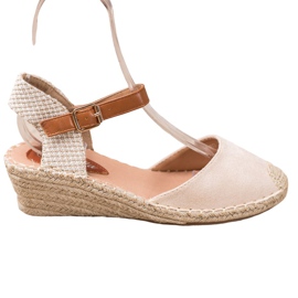 Renda Espadryle Z Odkrytą Piętą brązowe