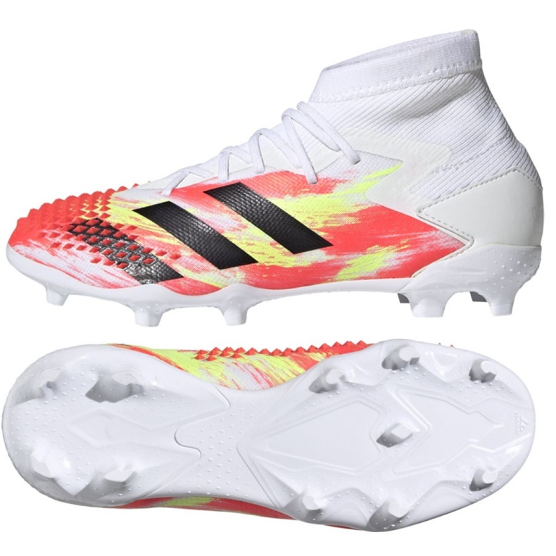Buty piłkarskie adidas Predator Dracon 20.1 Fg Jr EG1608 białe wielokolorowe