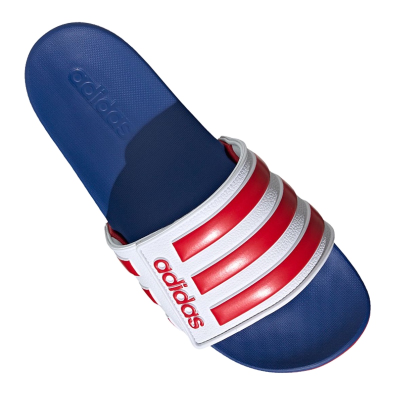 Klapki adidas Adilette Comfort Adj M EG1346 białe czerwone niebieskie