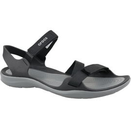 Sandały Crocs Swiftwater Webbing Sandal W 204804-001 czarne szare