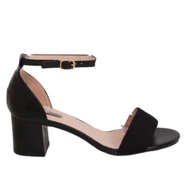 Sandałki na obcasie czarne 8160 Black