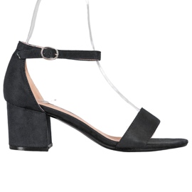 Diamantique Casualowe Sandały Na Słupku czarne