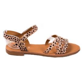 SHELOVET Sandałki Na Płaskim Obcasie beżowy