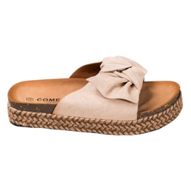 Comer Klapki Na Wysokiej Platformie brązowe