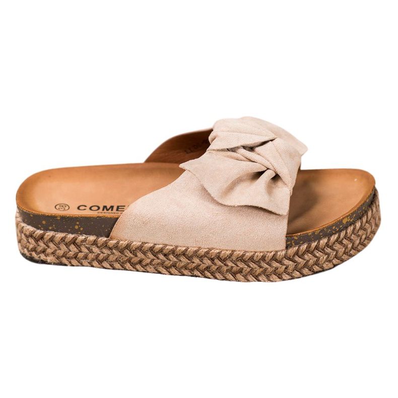 Comer Klapki Na Wysokiej Platformie brązowe