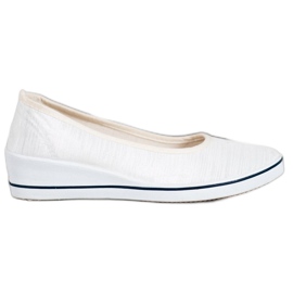 Comer Białe Baleriny Na Koturnie szare