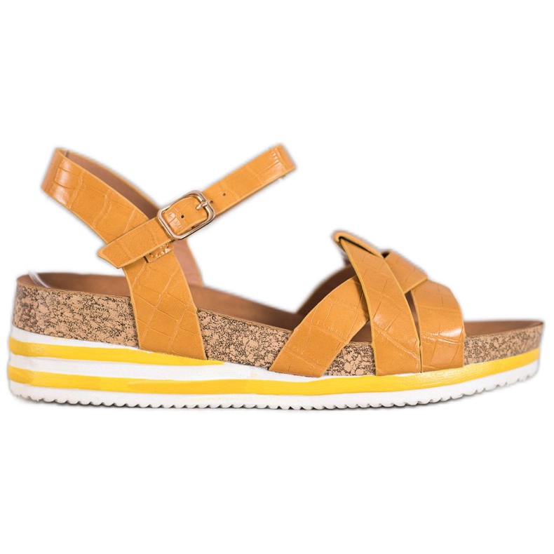 Comer Żółte Sandały Z Eko Skóry