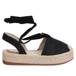 Sandałki damskie espadryle czarne TU139P Black