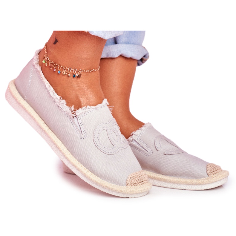 PS1 Espadryle Damskie Szare Flaure