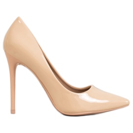 Small Swan Lakierowane Szpilki brązowe