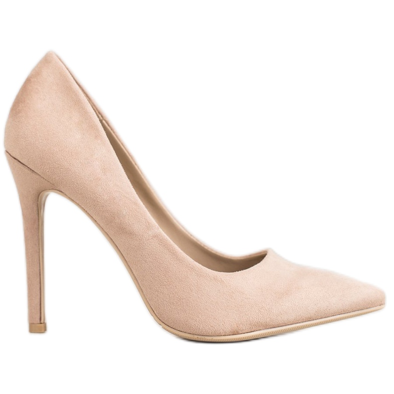 Small Swan Zamszowe Czółenka Na Szpilce brązowe