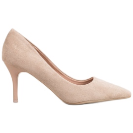 Small Swan Casualowe Szpilki brązowe