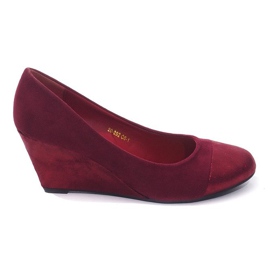 Czółenka Na Koturnie 20-292 Wine czerwone