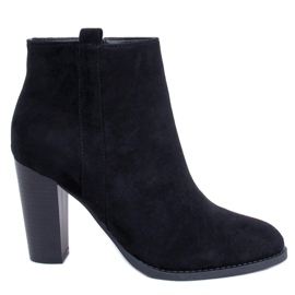 Botki na obcasie klasyczne czarne UK09P Black