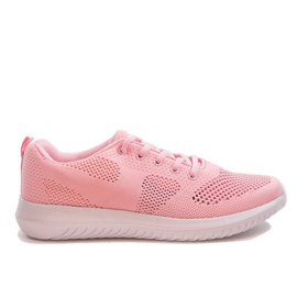 Różowe ażurowe obuwie sportowe T101-8