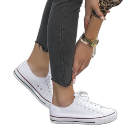 Białe klasyczne trampki damskie TH68-1