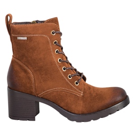 Zamszowe Botki VINCEZA brązowe