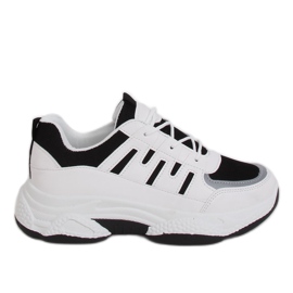 Buty sportowe damskie biało-czarne BH-001 Black białe