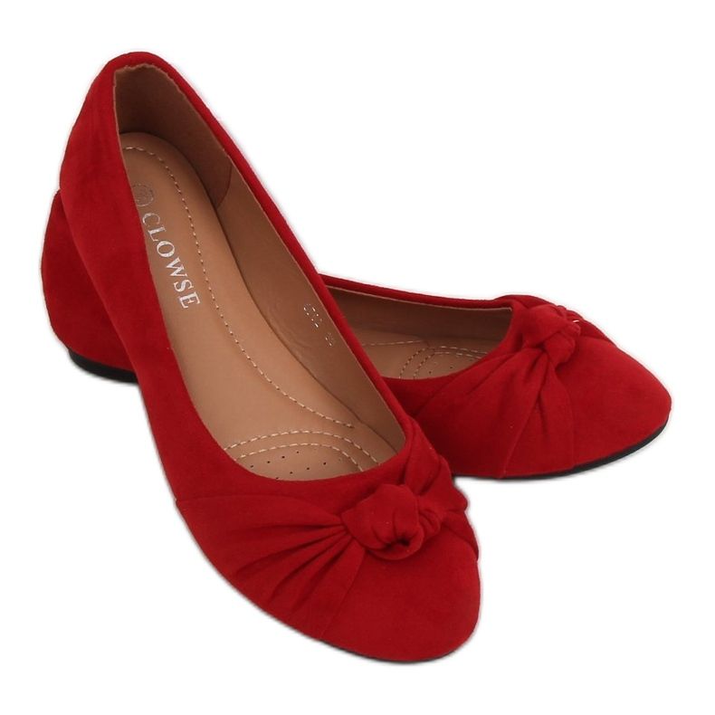 Baleriny damskie czerwone 8F62 Red
