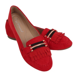Mokasyny damskie czerwone 88-381 Red