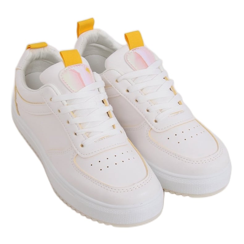 Buty sportowe damskie białe KK-203 WHITE/YELLOW żółte