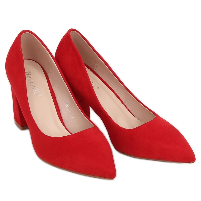 Czółenka na słupku czerwone 030-22 ES-1 Red