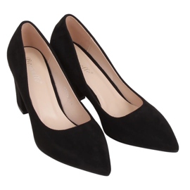 Czółenka na słupku czarne 030-22 ES-1 Black