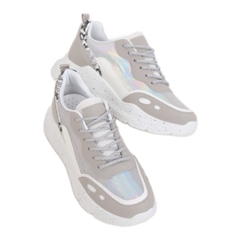 Buty sportowe biało-szare LL1771 Silver białe