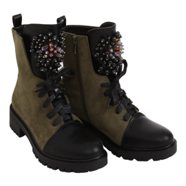 Botki sznurowane workery zielone NC1062 Green