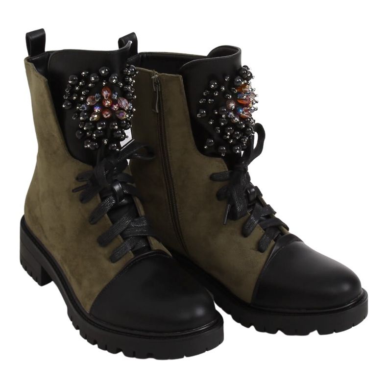 Botki sznurowane workery zielone NC1062 Green